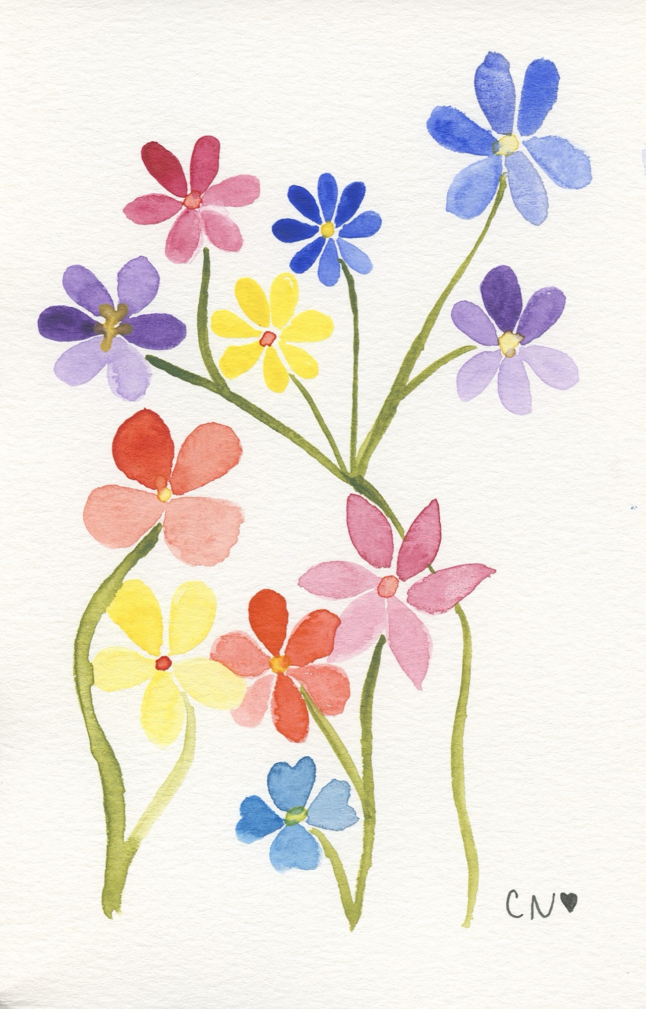Colorful painted flowers by Carrigan Nelson
